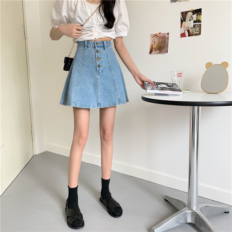 デニムAラインスカート かわいいデニムスカート S2791