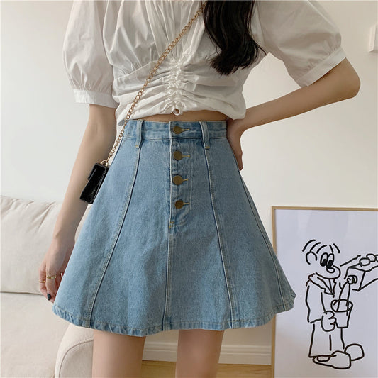 デニムAラインスカート かわいいデニムスカート S2791