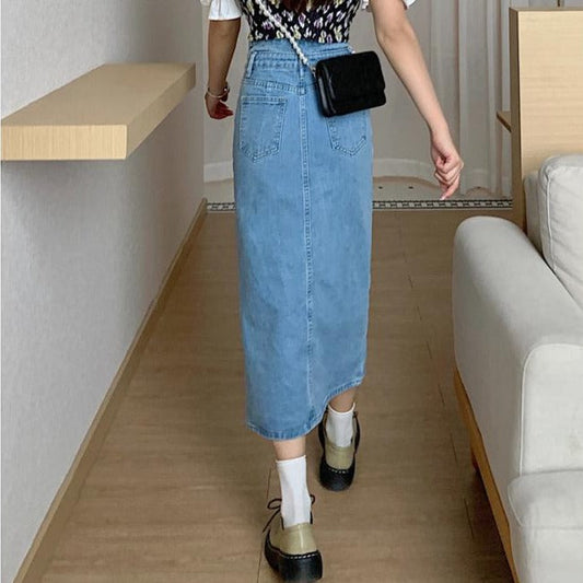 ハイスリットデニムスカート♡大人可愛いデザイン S2733