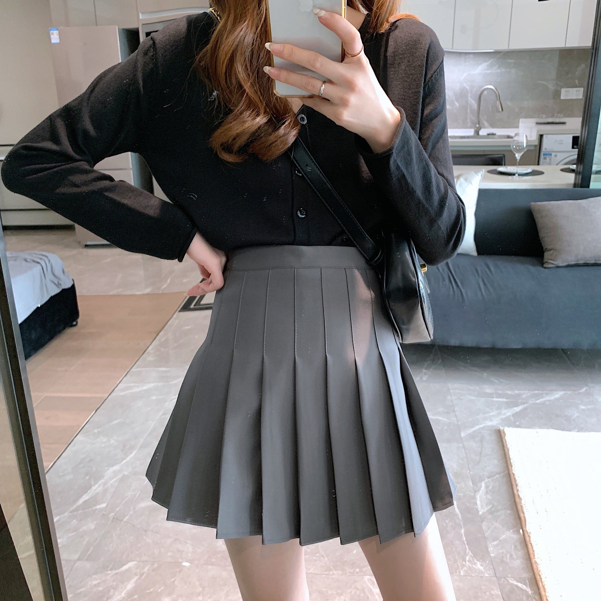 ウール風ベーシックプリーツミニスカート♡ S1952