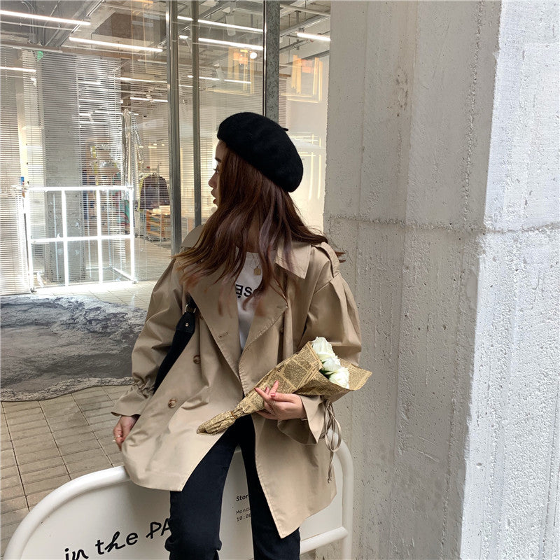 パフスリーブのトレンチコート♡ミドル丈で大人可愛い S1720