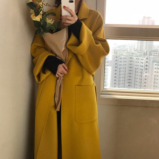 ウールブレンドロングコート♡大人スタイリッシュに着こなせる S1143