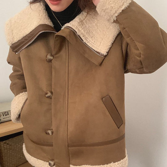 ビッグシルエット ボアジャケット カラフルで大人可愛い♡ S1089