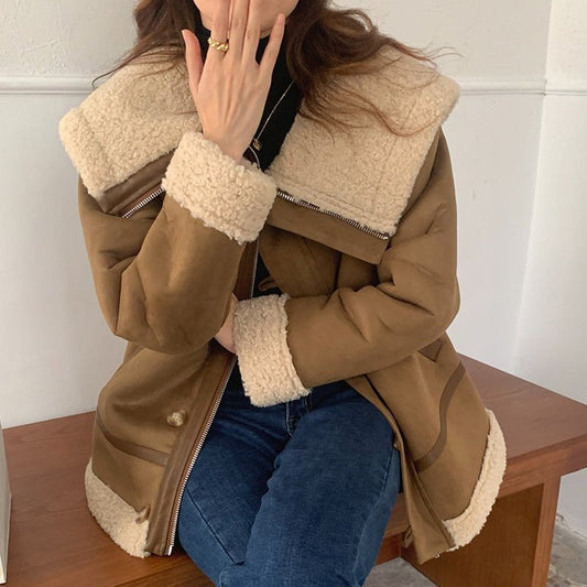ビッグシルエット ボアジャケット カラフルで大人可愛い♡ S1089