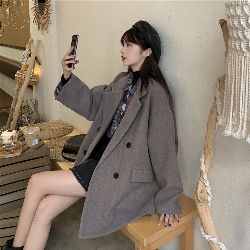 オーバーサイズミディ丈チェスターコート♡ゆったり大人可愛い S1140