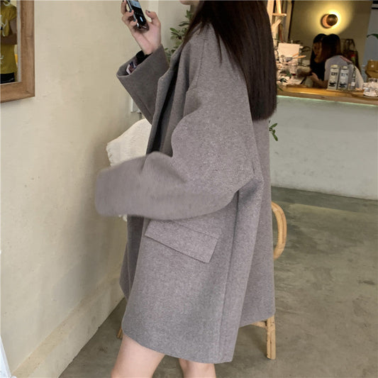 オーバーサイズミディ丈チェスターコート♡ゆったり大人可愛い S1140
