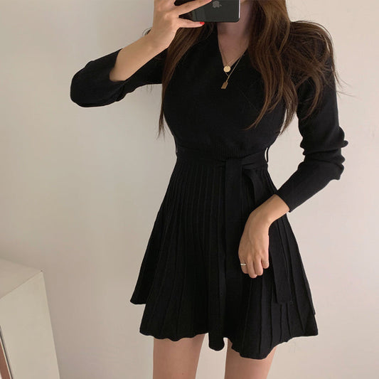 カシュクールニットワンピース♡大人可愛いワンピ S1152