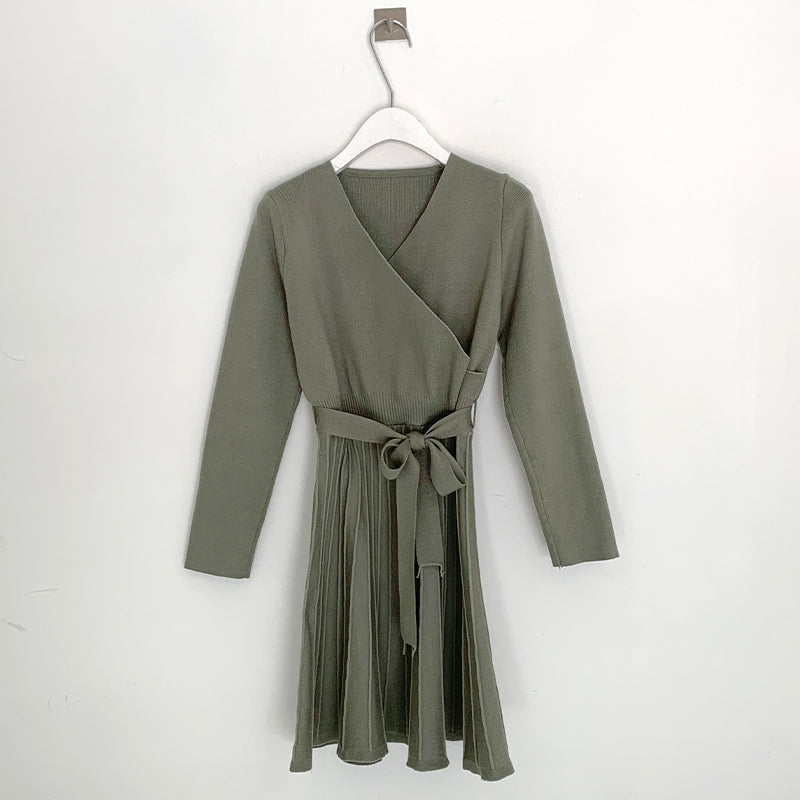 カシュクールニットワンピース♡大人可愛いワンピ S1152