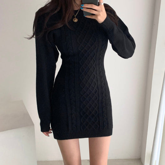 バックオープン セクシー ニットワンピース S1080