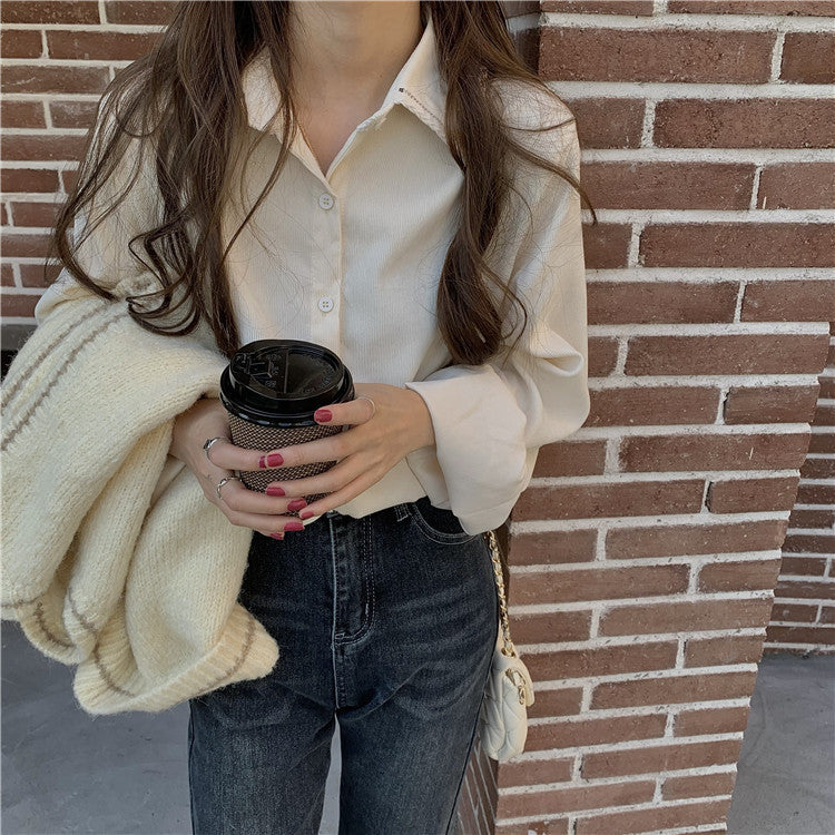 カラーコーデニットベスト＆ブラウスセット♡ S1725