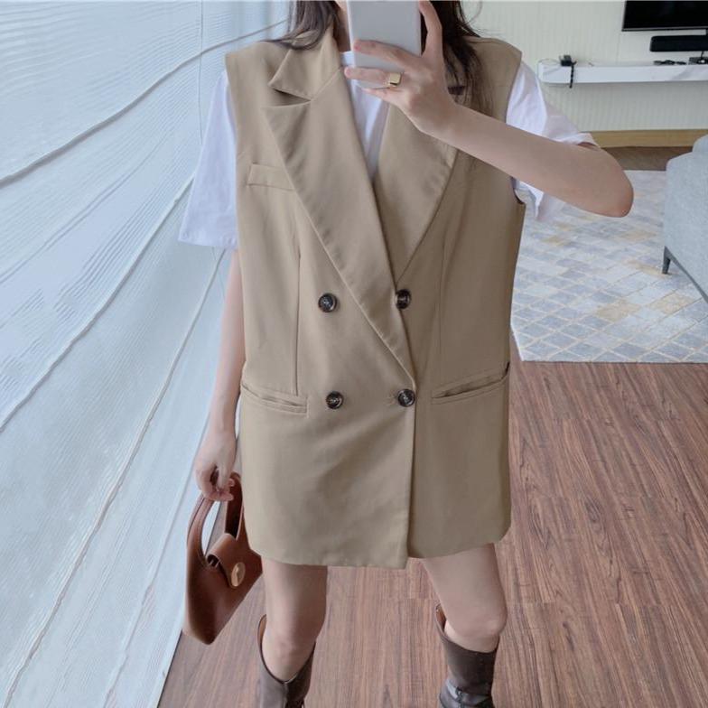 ダブルボタントレンチベスト♡大人可愛いフレンチスタイル S2615