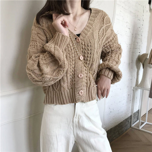 ケーブル編みカーディガン♡ルーズ袖でかわいい S1295