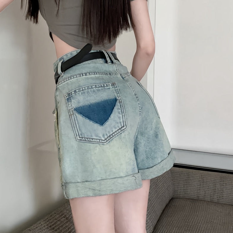 裾リバーシブルデニムショーツで美脚コーデ♡ S1648