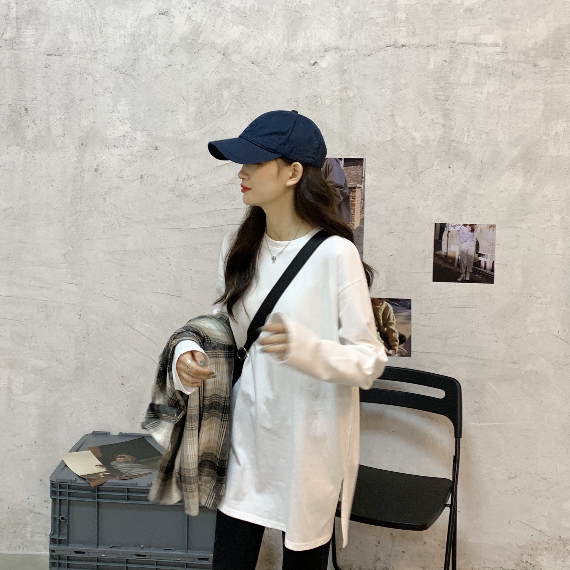 シンプルベーシックTシャツ 長袖プルオーバー S1958