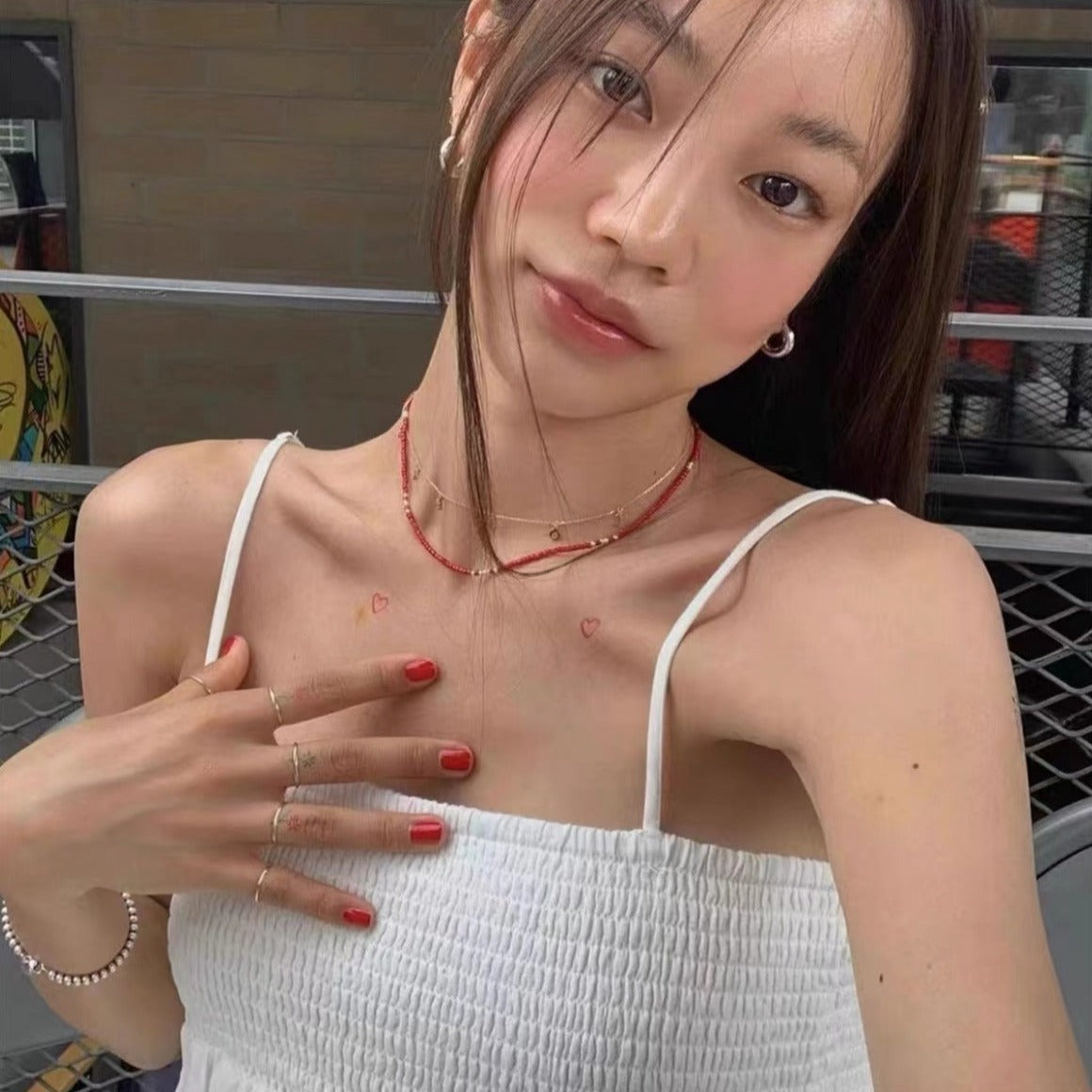 カラフルビーズネックレス♡ポップで可愛いアクセントに S1392