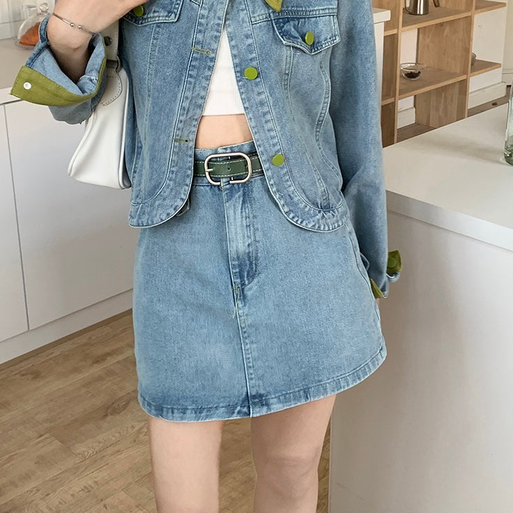 ポロ襟デニムセットアップ♡大人可愛い着こなし S1909