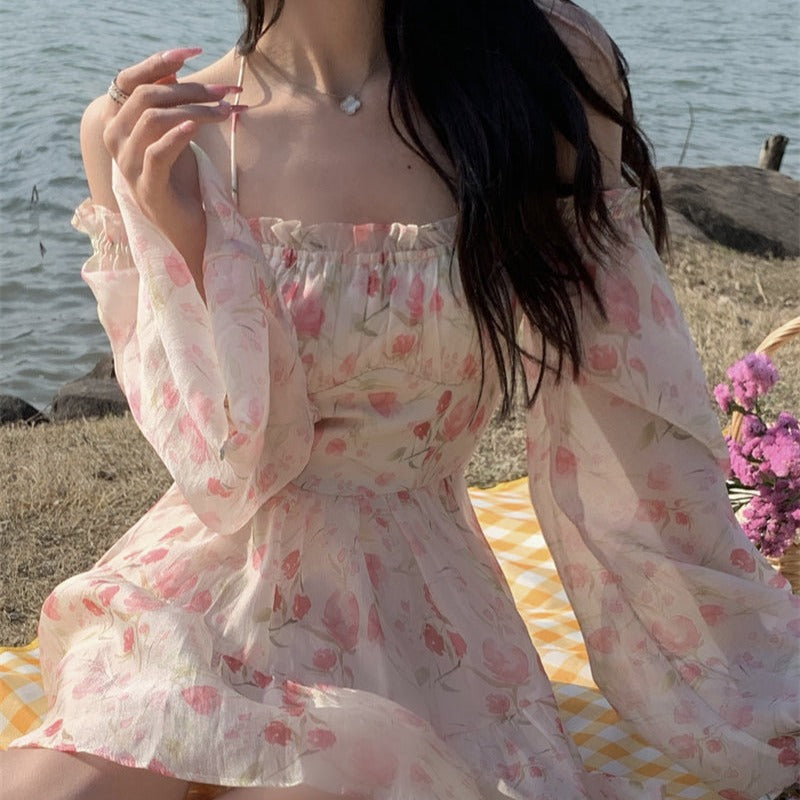 オフショル花柄ワンピース♡大人可愛いデザイン S1650