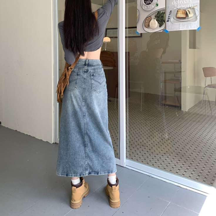 デニムロングスカート♡タイトシルエットで女の子らしく S1913