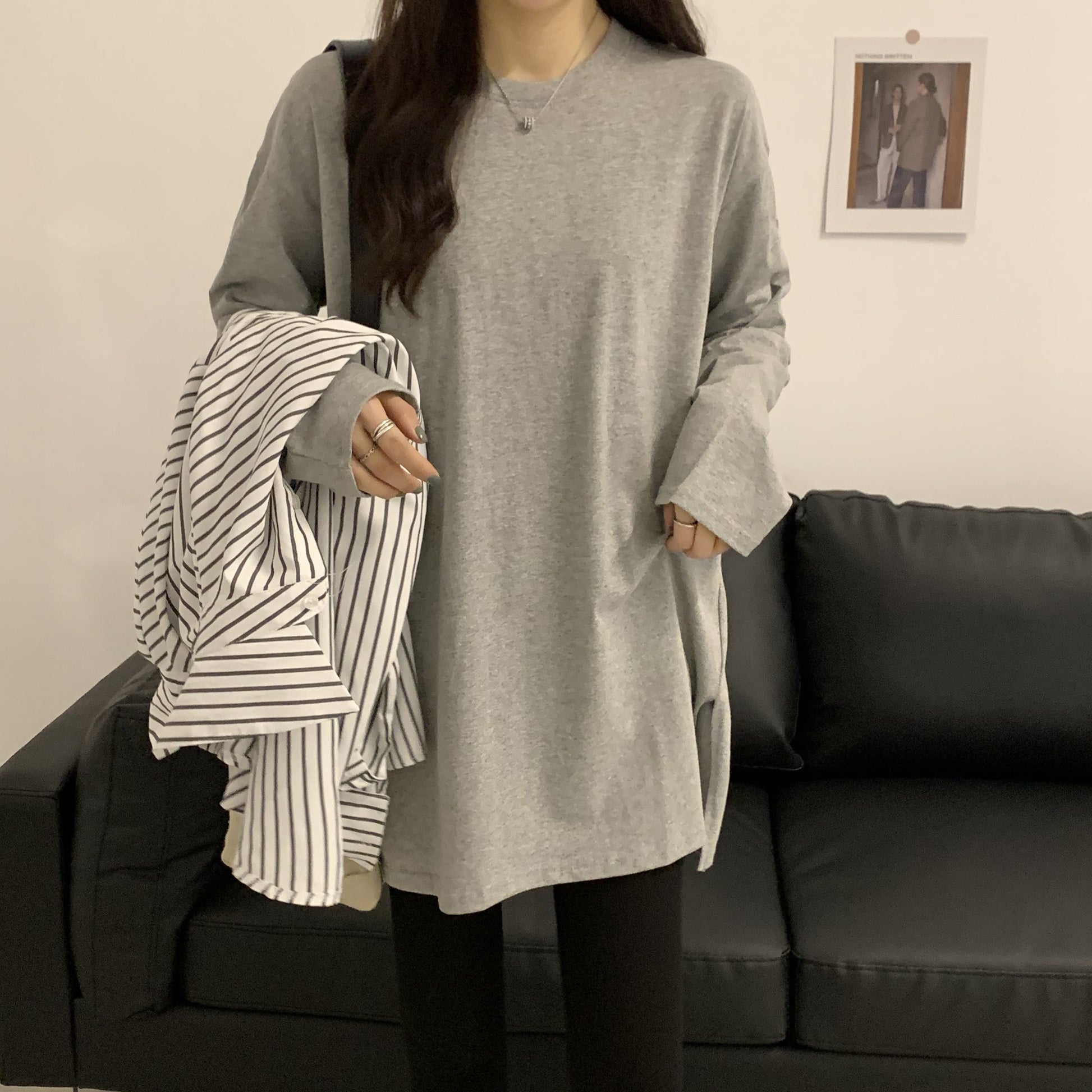 シンプルベーシックTシャツ 長袖プルオーバー S1958