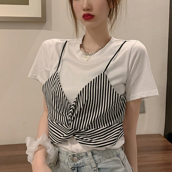 フェイクツーピースTシャツ♡ゆるふわ着こなし S1498