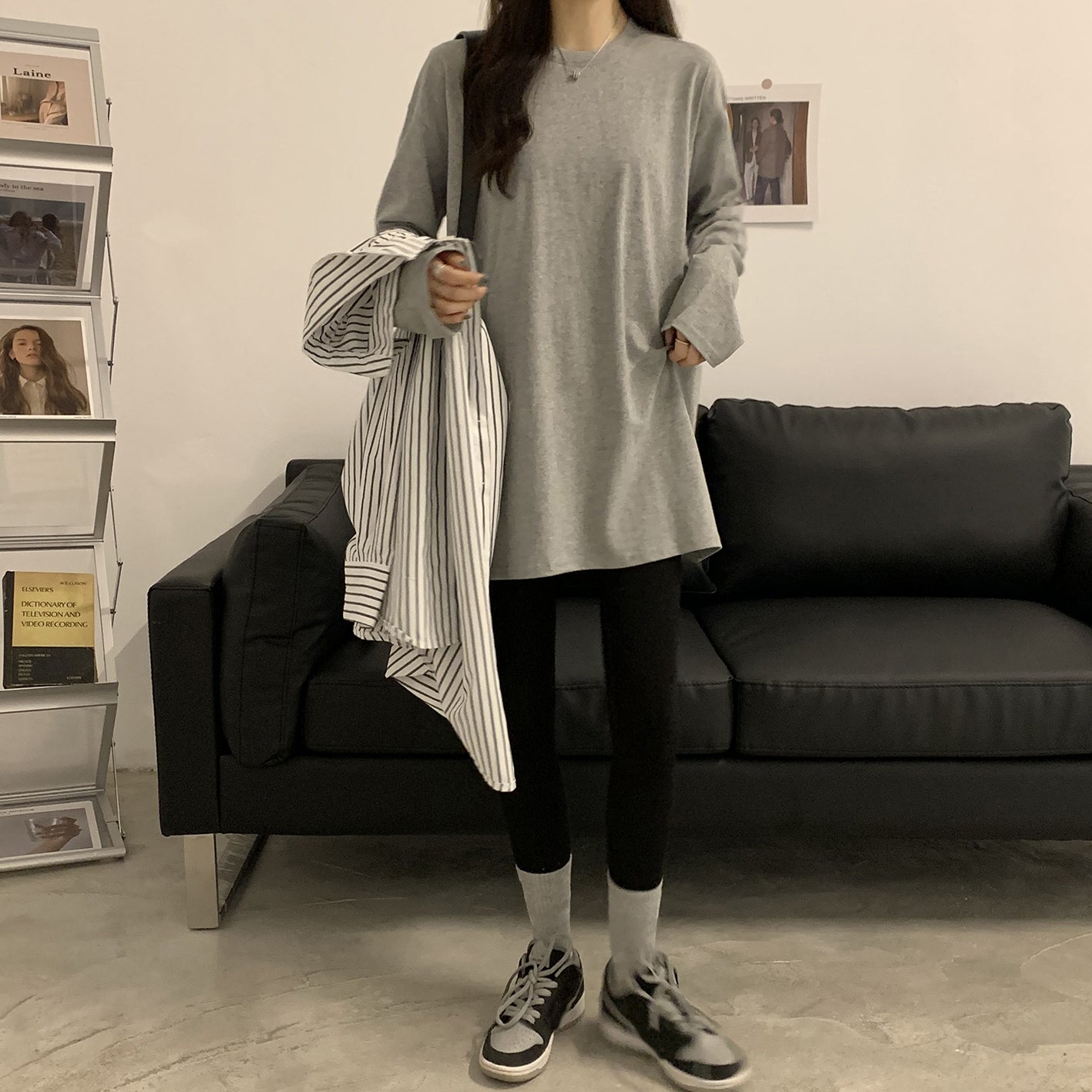 シンプルベーシックTシャツ 長袖プルオーバー S1958