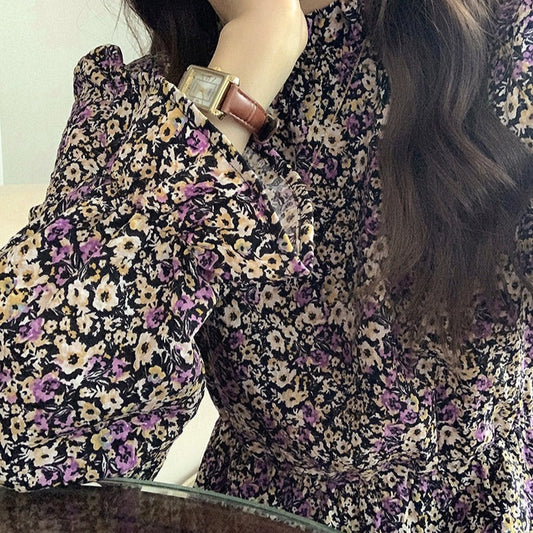レトロフラワーミニワンピ♡フェミニンシルエット S1999