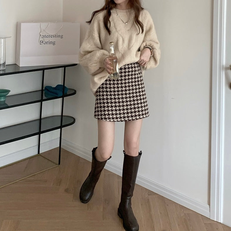 千鳥格子ミニスカート♡可愛いチェックで大人可愛いコーデに S2021
