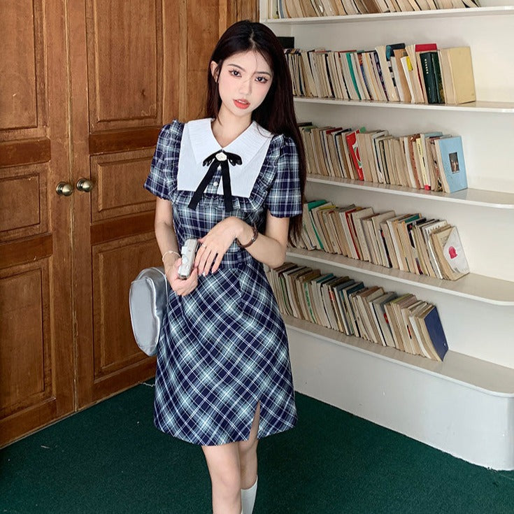 半袖チェックワンピース 2タイプで大人可愛い♡ S1318