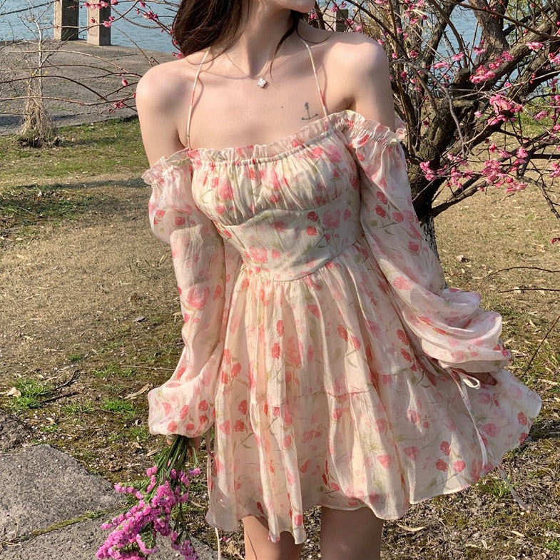 オフショル花柄ワンピース♡大人可愛いデザイン S1650