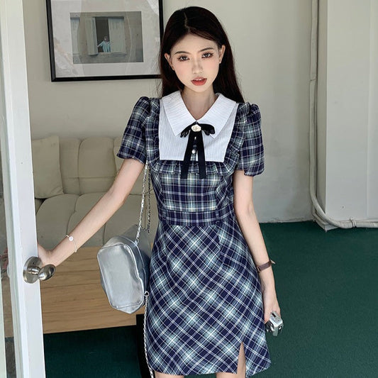 半袖チェックワンピース 2タイプで大人可愛い♡ S1318