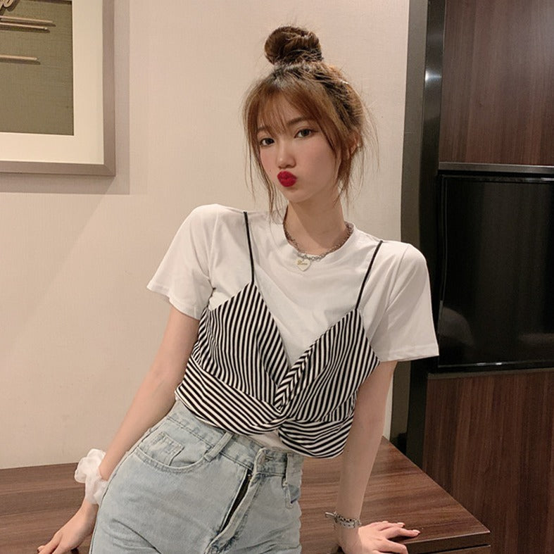 フェイクツーピースTシャツ♡ゆるふわ着こなし S1498