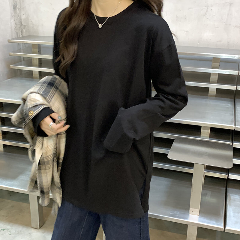 シンプルベーシックTシャツ 長袖プルオーバー S1958