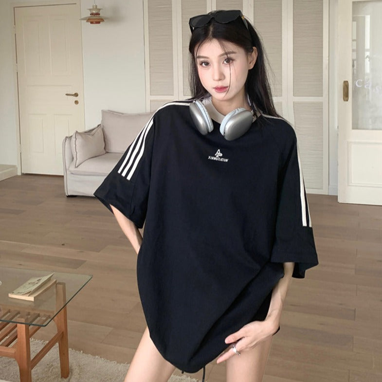 ライン柄オーバーサイズTシャツ S1369