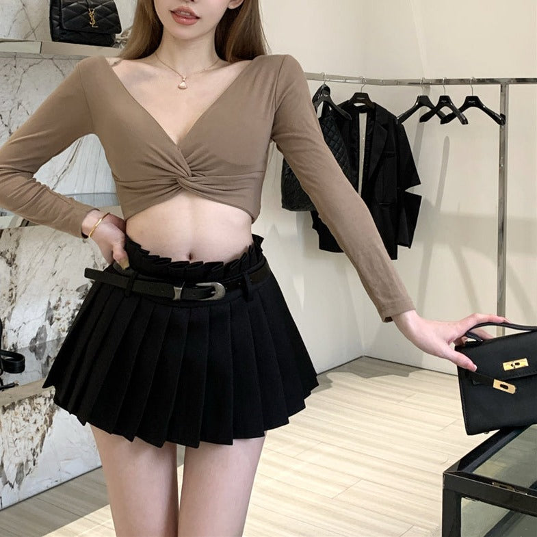 プリーツショートパンツ♡脚長効果で大人可愛い S1370