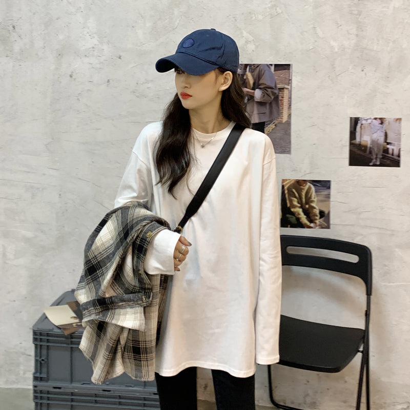 シンプルベーシックTシャツ 長袖プルオーバー S1958