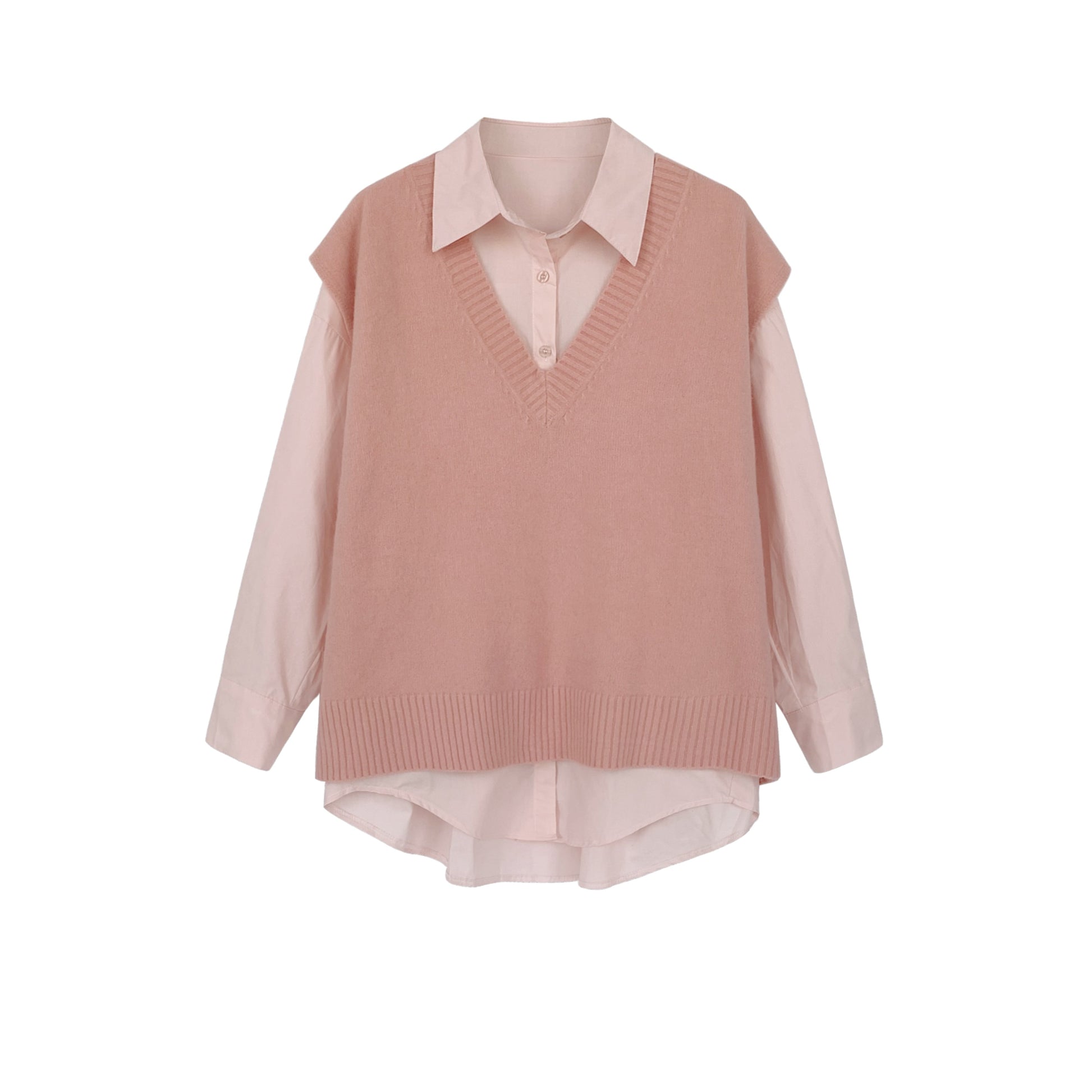 淡色ニットベストセット♡トレンドUP2点コーデ S1699
