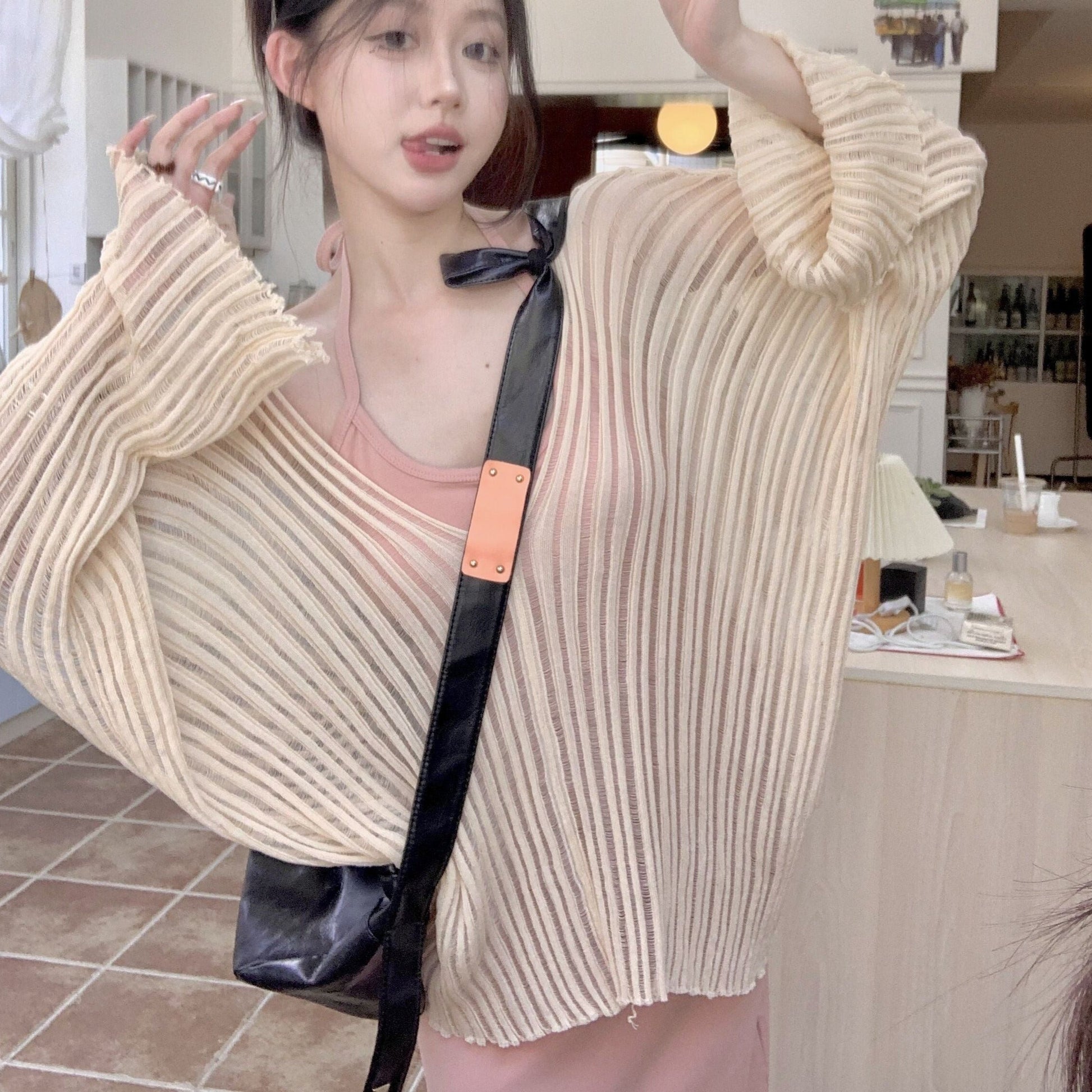 ニット×キャミワンピセット 大人可愛いコーデに S1319