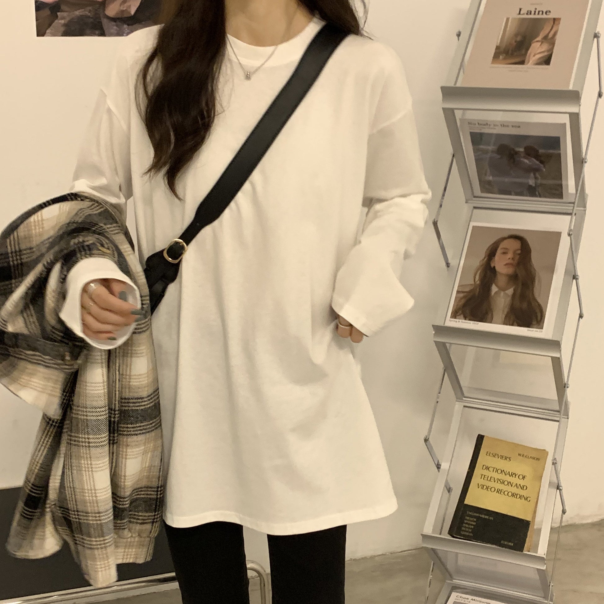 シンプルベーシックTシャツ 長袖プルオーバー S1958