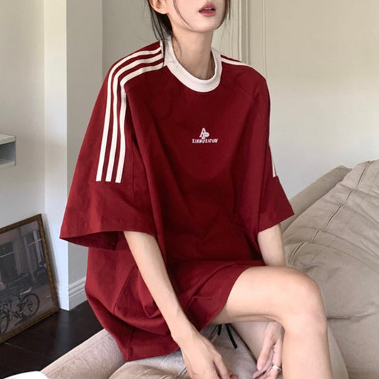 ライン柄オーバーサイズTシャツ S1369