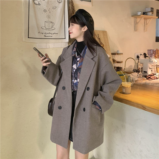 オーバーサイズミディ丈チェスターコート♡ゆったり大人可愛い S1140