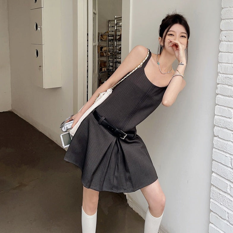 ベルト付きタックワンピース♡主役級シルエット S1665