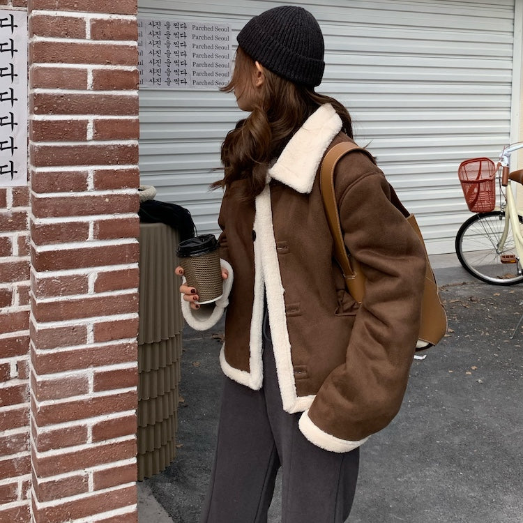 ボアスエードジャケット♡小顔効果で大人可愛い S1026