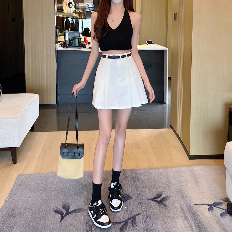 カレッジ風イレギュラーAラインスカート♡脚長効果で大人可愛い S1872