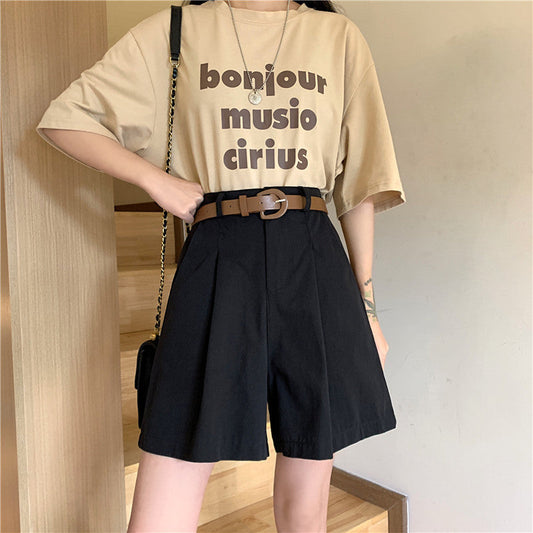 ベルト付きショートパンツ べっこうベルトでキュートに♡ S2412
