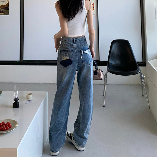 デザインポケットデニムパンツ♡美脚ストレート S2289