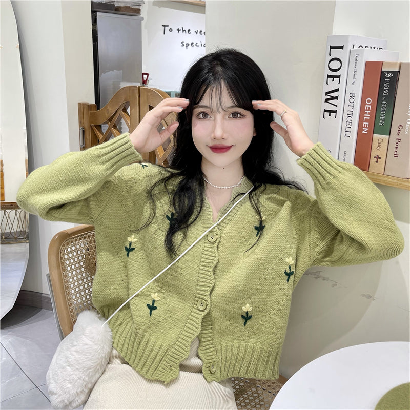 スカラップ刺繍カーディガン 〜大人可愛いニットでコーデアップ〜 S1806
