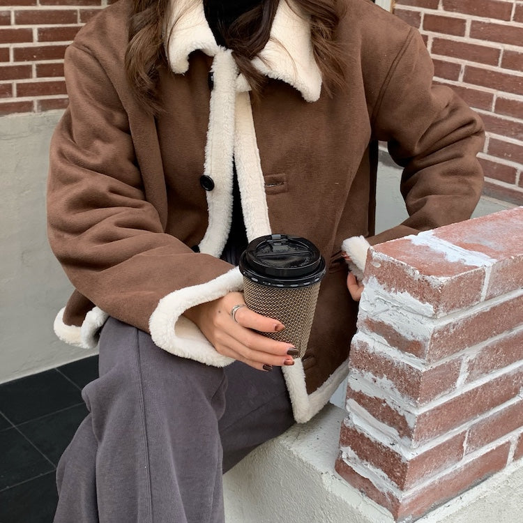 ボアスエードジャケット♡小顔効果で大人可愛い S1026