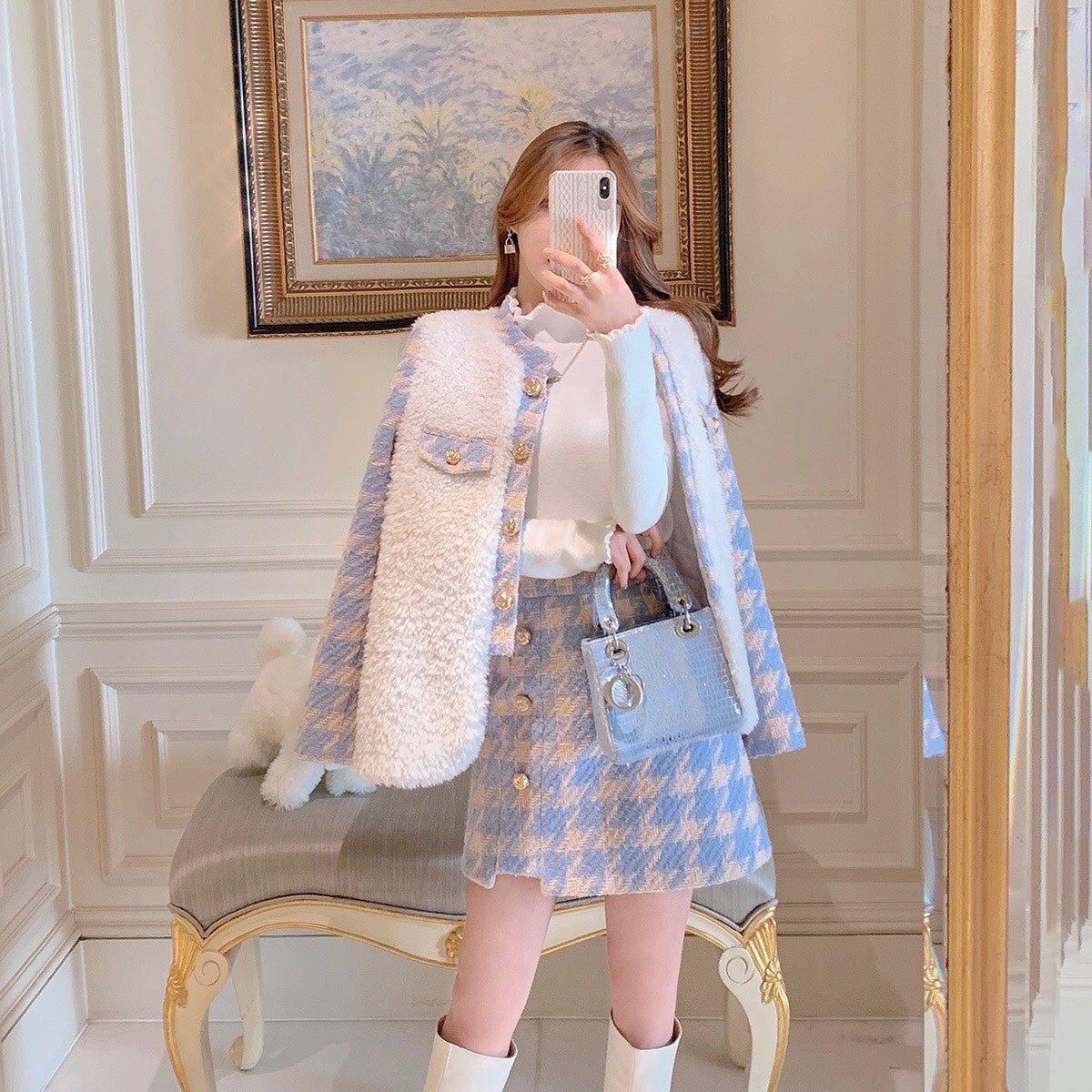 ミルキー千鳥柄セットアップで大人可愛いコーデ完成♪ S1032