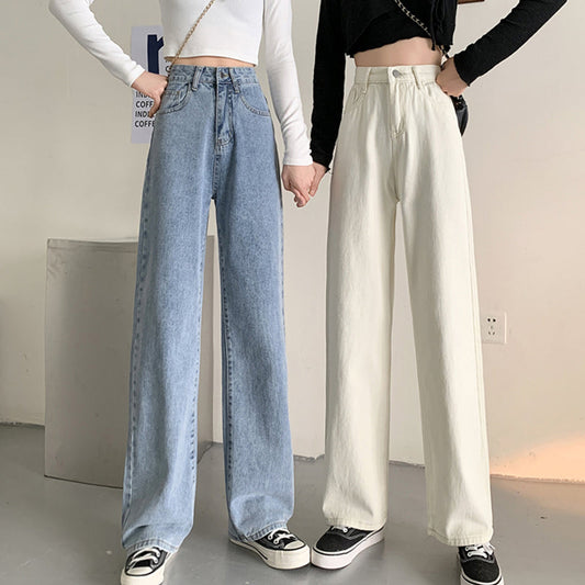 ハイウエストストレートデニムパンツ☆脚長シルエット S2097