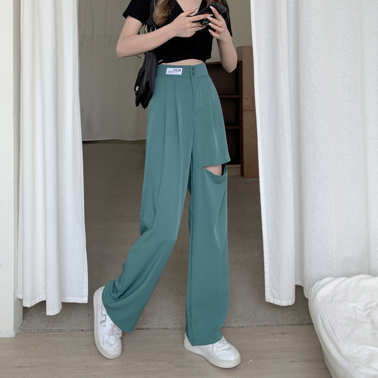 スリットデザインのストレートパンツ S2529